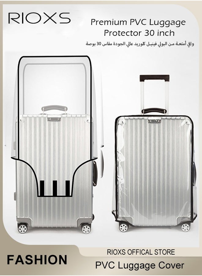 RIOXS Clear Luggage Cover,Premium PVC Luggage Protector,30 Inch Transparent Travel Luggage Protector For Wheeled Suitcase,Waterproof Dustproof & Anti-Scratch Suitcase Covers-Thickness 0.2mm,30inch  - Image 1