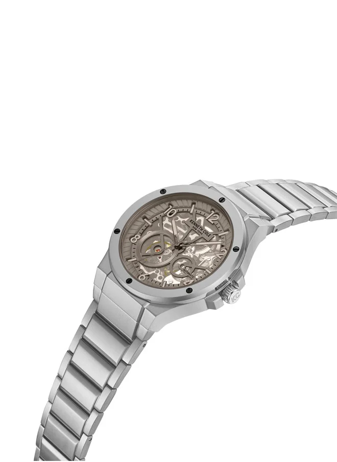 كينيث كول نيو يورك Kenneth Cole New York 42X50.5mm Automatic Men's Watch with Grey Dial & Stainless Steel Bracelet