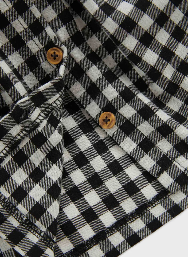 DeFacto Gingham Button-Down Dress