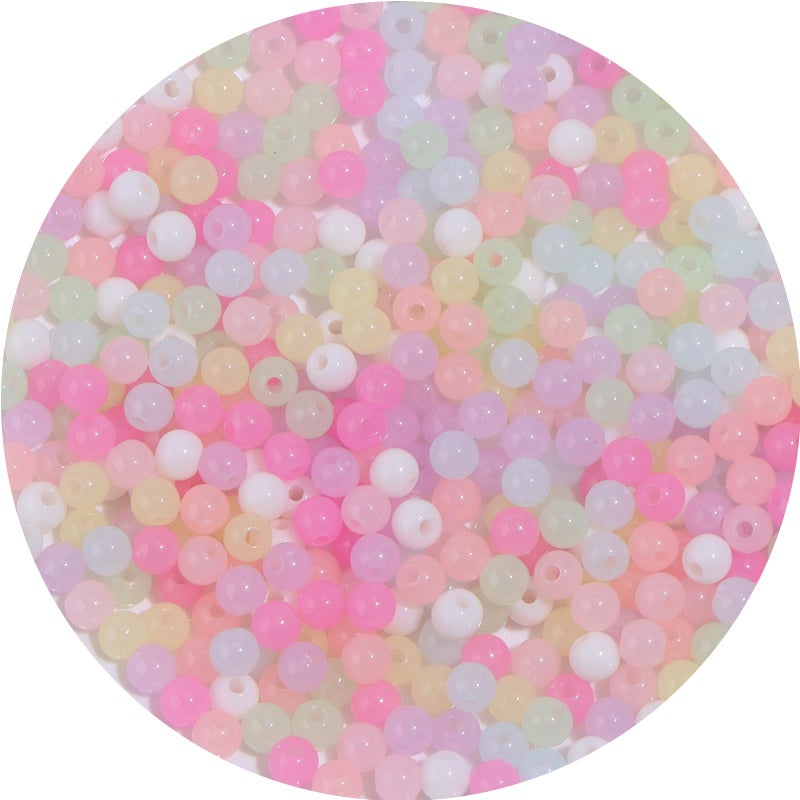 Yumttero 1100PCS 6mm Smooth Jelly Acrylic Round Craft Beads Spacer Beads with Hole for DIY Bracelet Necklace Earrings Keychain Women Jewelry Making SuppliesJelly Candy Color - Image 3