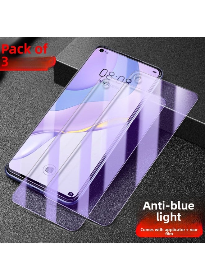 For Huawei Nova 7 Tempered Film Nove7se Anti-Peep Film Novo Full Screen Coverage Anti-Blue Light Note7 Mobile Phone N-Colour:[blue Light Version] [3 Pieces] Eye Protection And Anti-blue Light◉Comes With Anti-scratch Back Film-Size:For Huawei Nova 7 Se 5g Active Edition  - Image 1