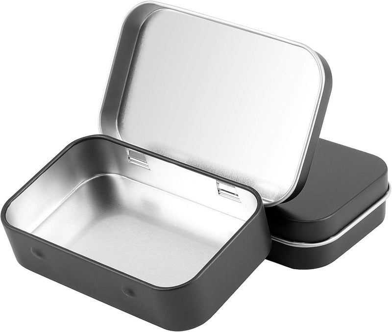 ZOENHOU 60 Pack 3.7 x 2.4 x 0.9 Inch Metal Rectangular Empty Hinged Tins, Black Durable Small Tin Boxes with Hinged Lids, Mini Portable Box Containers for Storage Home Organizer - Image 4