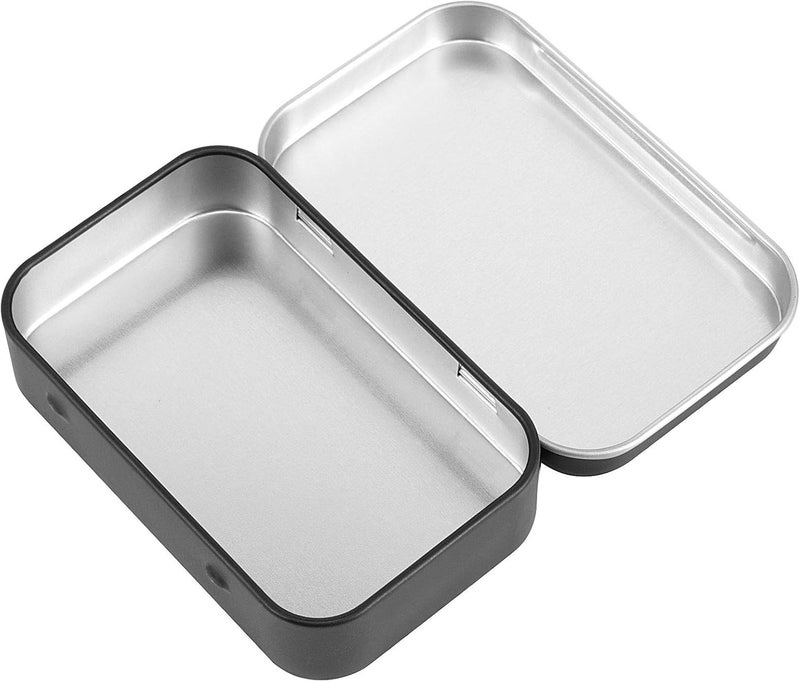 ZOENHOU 60 Pack 3.7 x 2.4 x 0.9 Inch Metal Rectangular Empty Hinged Tins, Black Durable Small Tin Boxes with Hinged Lids, Mini Portable Box Containers for Storage Home Organizer - Image 3