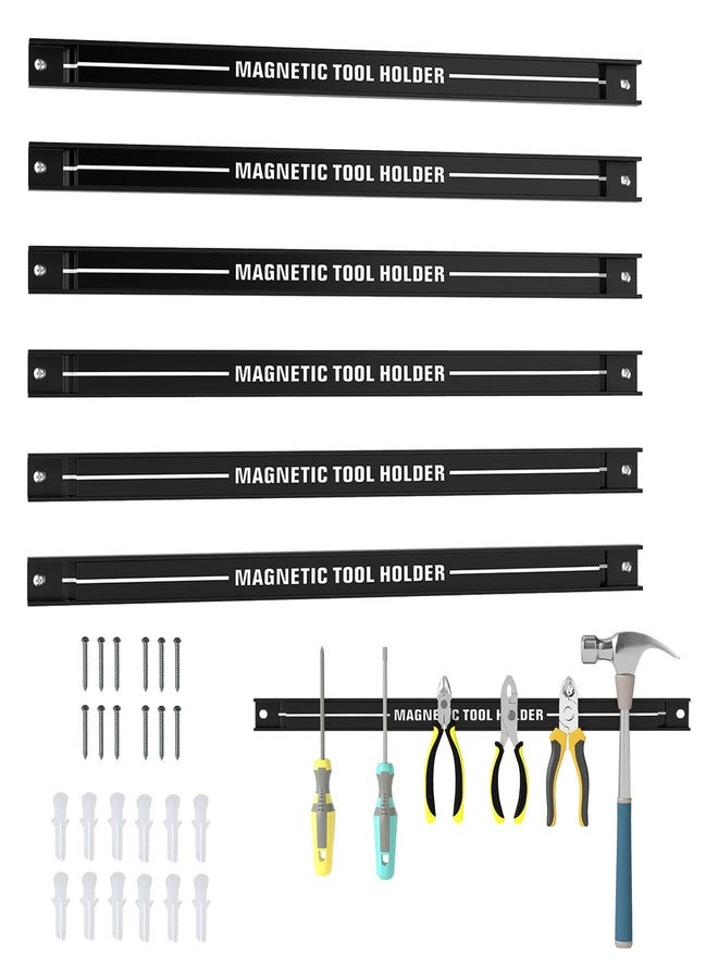 Goplus 6PCS 18" Magnetic Tool Holder, Wall Mounted 176LBS Capacity Magnetic Tool Organizer, Heavy Duty Metal Tool Rack, Tool Magnet Bar, Magnetic Tool Holder Strip for Garage Workshop - Image 1