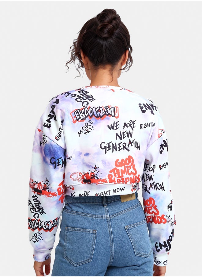 RAVIN Slip On Cropped Round Neck Sweatshirt  - Image 2