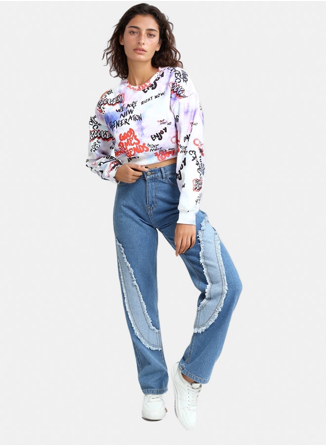 RAVIN Slip On Cropped Round Neck Sweatshirt  - Image 4