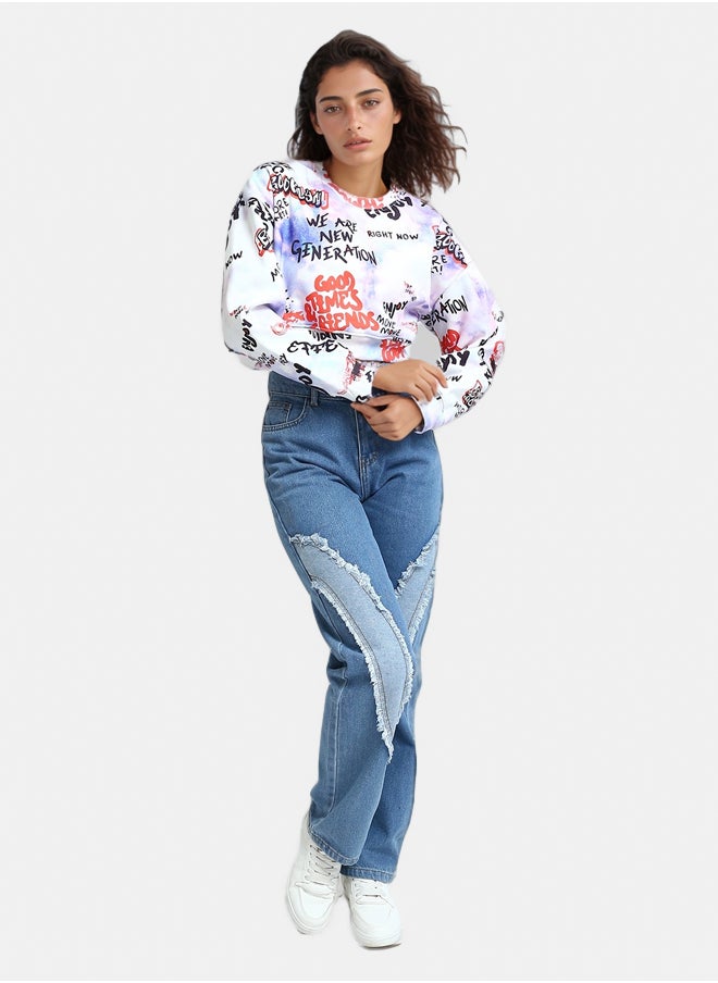 RAVIN Slip On Cropped Round Neck Sweatshirt  - Image 5