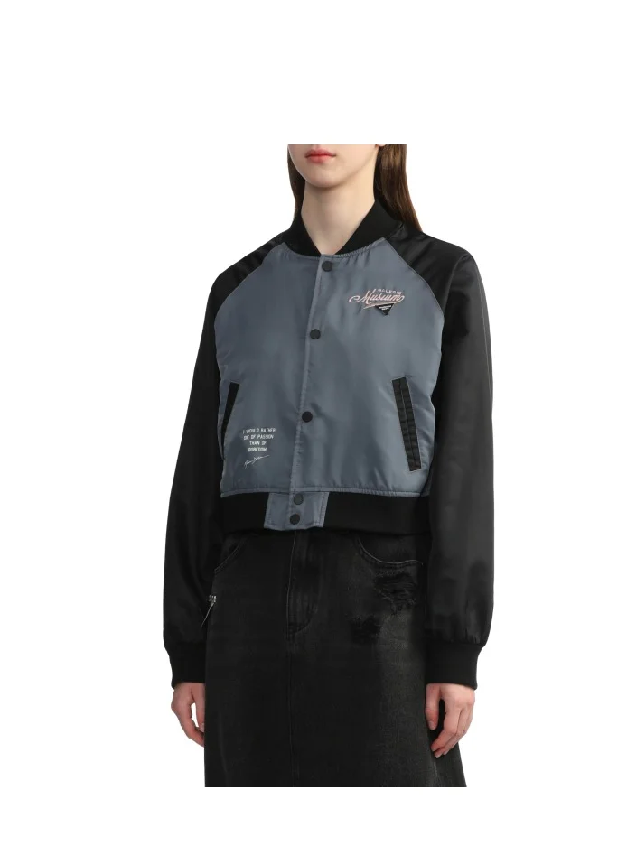 MUSIUM DIV. Embroidered satin baseball jacket
