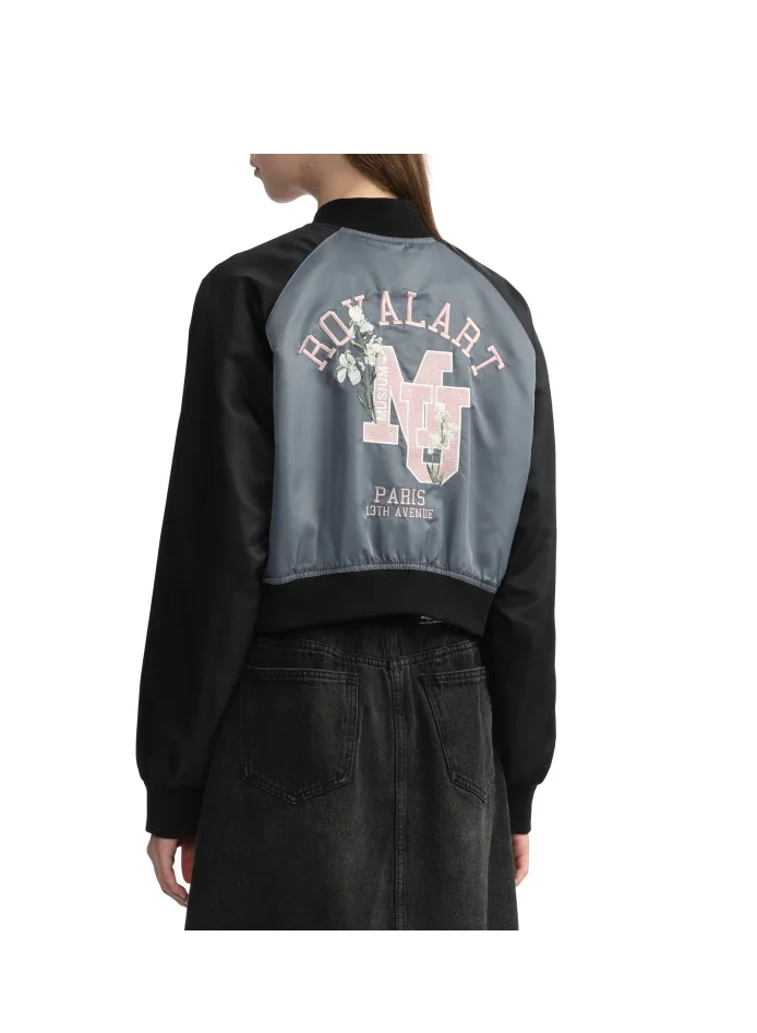 MUSIUM DIV. Embroidered satin baseball jacket