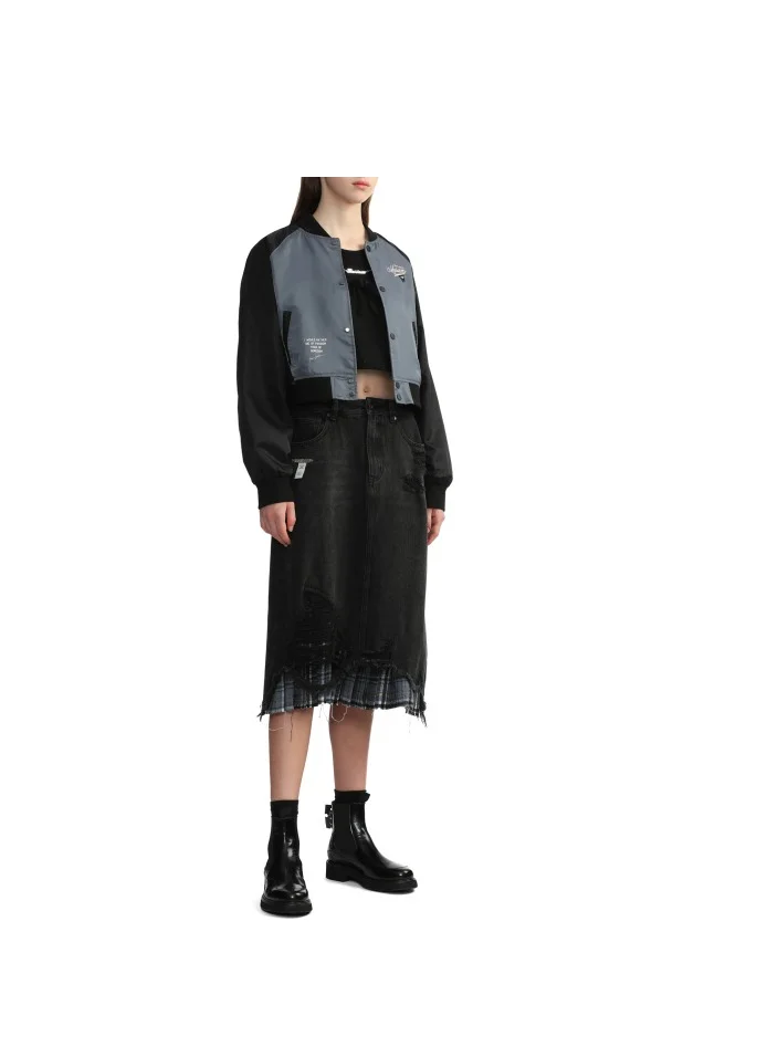 MUSIUM DIV. Embroidered satin baseball jacket