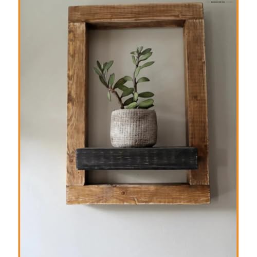 Crysellewoods Mango Wood Set of 2 Floating Shelves, Planter, Wall Art, Home Decor Items, Multicolor (Mango Wood, 4) - Image 2
