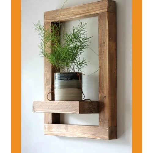 Crysellewoods Mango Wood Set of 2 Floating Shelves, Planter, Wall Art, Home Decor Items, Multicolor (Mango Wood, 4) - Image 3