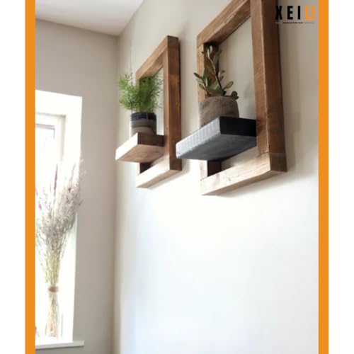 Crysellewoods Mango Wood Set of 2 Floating Shelves, Planter, Wall Art, Home Decor Items, Multicolor (Mango Wood, 4) - Image 5