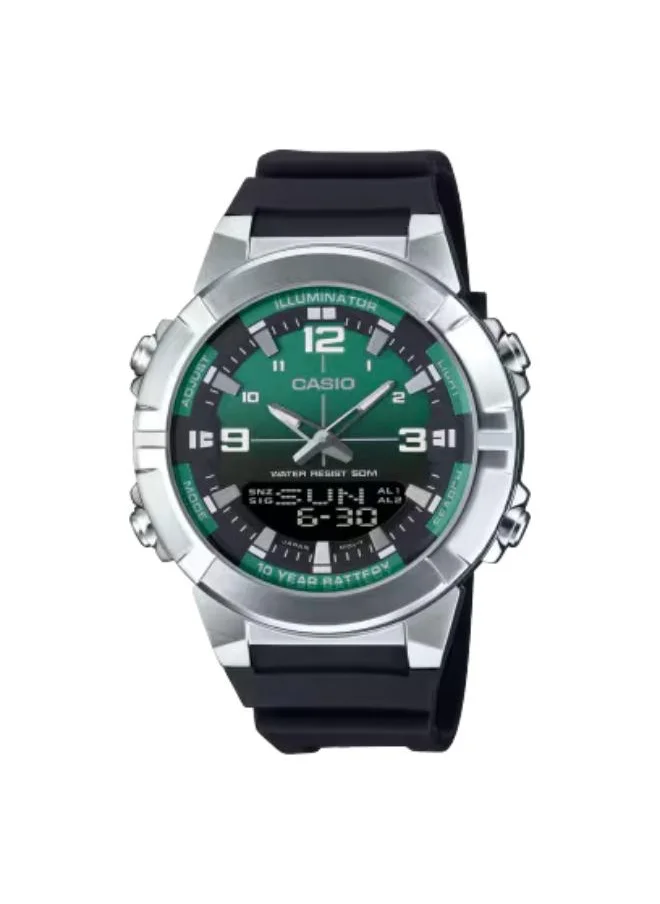 CASIO Men's Analog-Digital Display Watch With Black Resin Strap - AMW-870A-3AVDF