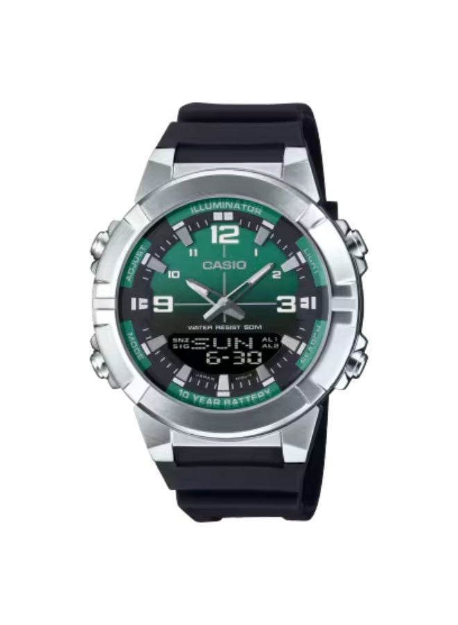 CASIO Men's Resin Analog-Digital Watch AMW-870A-3AVDF - 44 mm