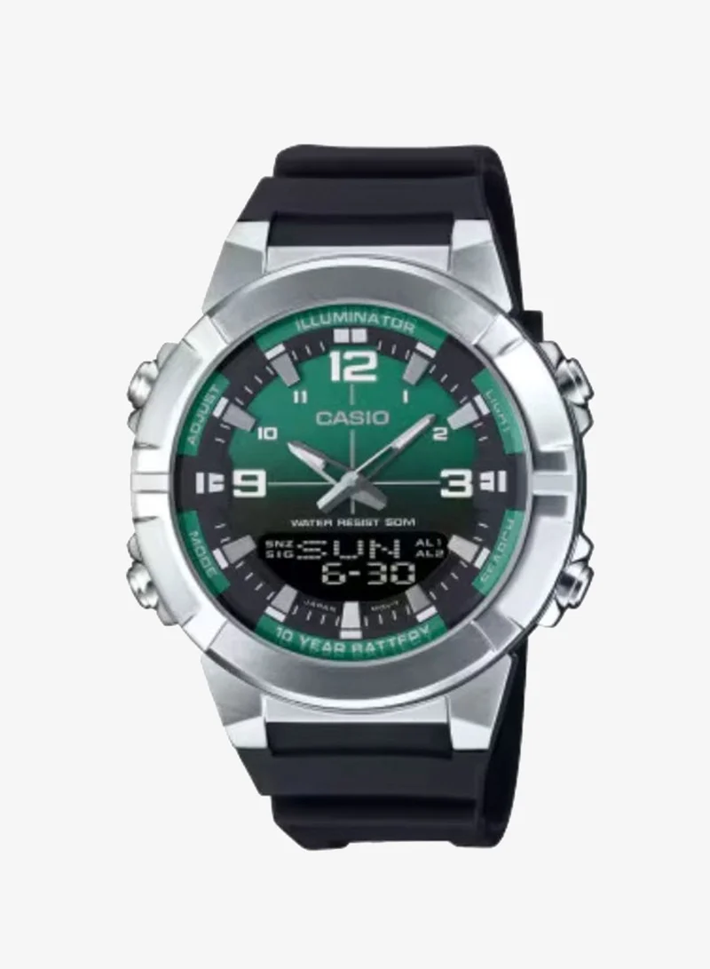 CASIO Men's Resin Analog-Digital Watch AMW-870A-3AVDF - 44 mm