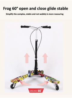 JSAITOYS 4-Wheel Scooter Toy With 2 Leg Support And Non Slip Handle For Kids  - Image 3