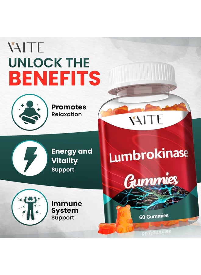 VAITE مكمل ليمبروكيناز 40 ملغ جومي - إنزيمات بروتوليتية متقدمة، غير معدلة وراثيًا، خالية من الغلوتين، نباتية، مضغ لذيذ ومريح للصحة اليومية، الحركة والحياة النشطة، 60 جومي - Image 2