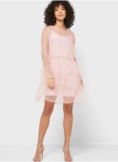 Ruffle Hem Sheer Spotted Dress - pzsku/Z2217AFC3196A35BF7950Z/45/_/1698935301/5f6856ca-519d-4803-8dca-0008d6ed2a7f