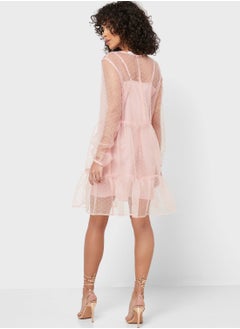 Ruffle Hem Sheer Spotted Dress - pzsku/Z2217AFC3196A35BF7950Z/45/_/1698935302/1a710ac4-d969-4f93-8582-b72ac944f897