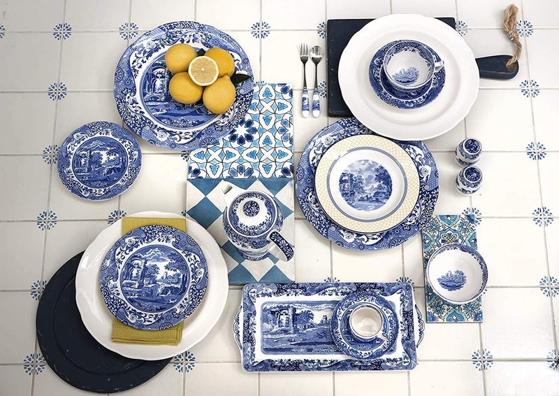 Spode Blue Italian Collection Baking Dish with Handles | Oven to Table Lasagna Dish | Handled Serving Tray | Made of Fine Porcelain | 11.5 x 8 Inch | Blue/White - Image 2