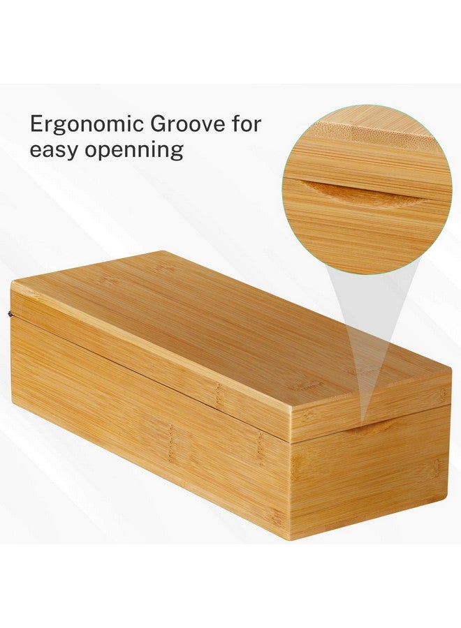 MaxGear Business Card Holder for Desk, 2.2 x 3.5 Inch Bamboo Index Card Organizer Box with A-Z Tab Cards & 5 Dividers, Holds Up to 600 Cards, Ideal Storage for Business, Recipe, and Note Cards - Image 5