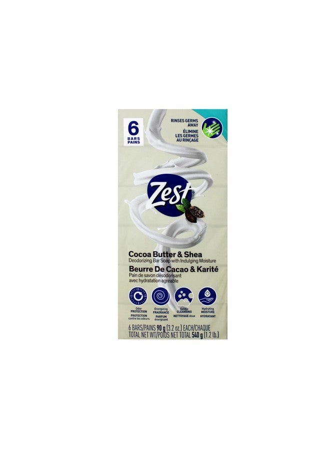 Zest Creamy Cocoa Butter & Shea Soap 6 Bars 3.2 Oz. Each 3.2 Fl Oz - Image 1
