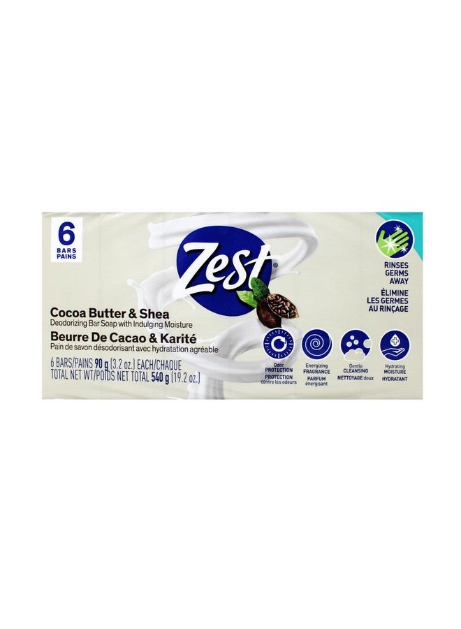 Zest Creamy Cocoa Butter & Shea Soap 6 Bars 3.2 Oz. Each 3.2 Fl Oz - Image 2
