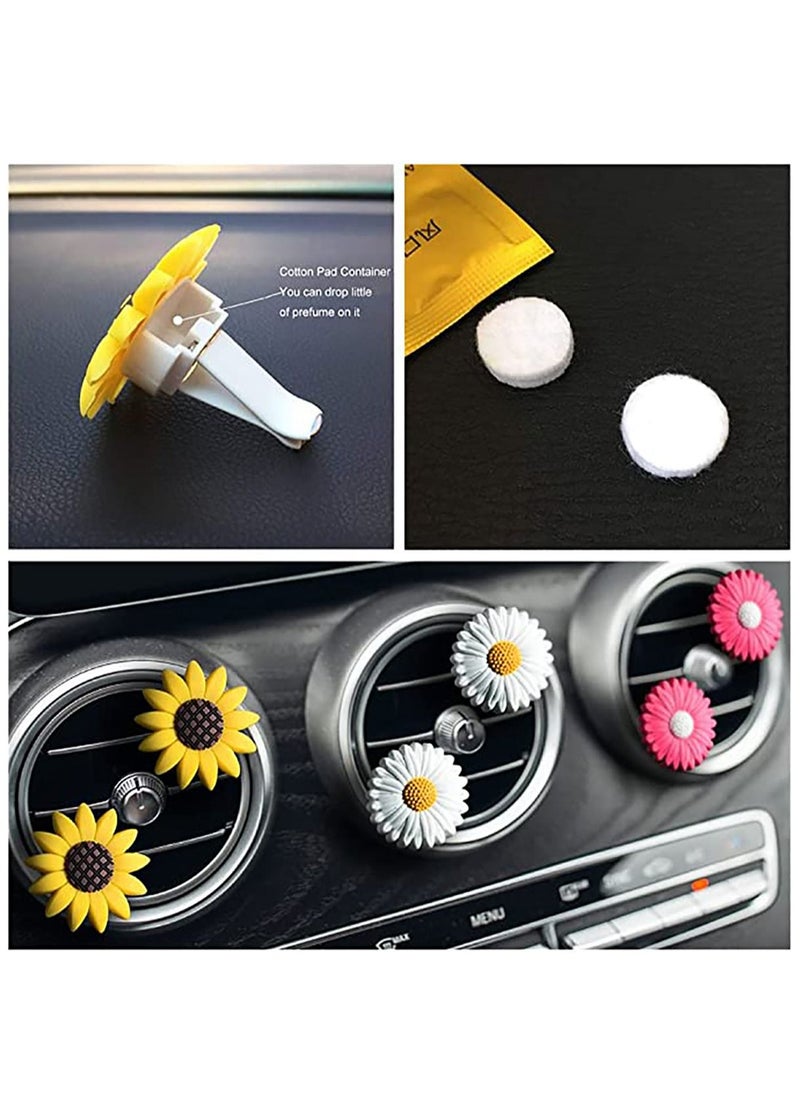 KASTWAVE 2 Pack Sunflower Car Accessories Cute Car Air Freshener Sunflower Air Vent Clips Sunflowers Gift Decorations Car Clip Interior Air Vent Decor  - Image 5