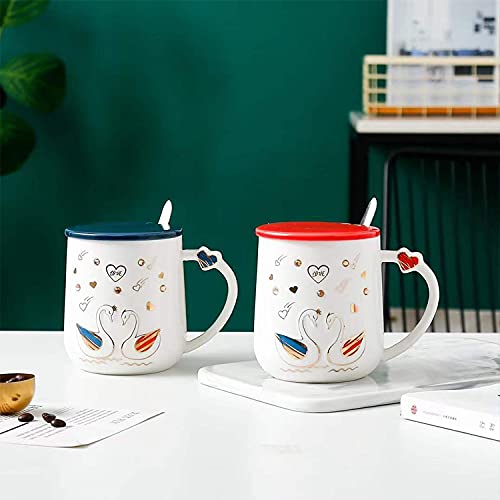 NGEL Ceramic Stone Work Printed Mug, Ceramic Coffee Mug with Lid and Spoon, Lovely Mug for Tea & Coffee(Multicolor)-Pack of 1 - Image 1
