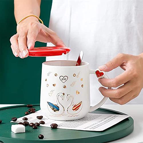 NGEL Ceramic Stone Work Printed Mug, Ceramic Coffee Mug with Lid and Spoon, Lovely Mug for Tea & Coffee(Multicolor)-Pack of 1 - Image 3
