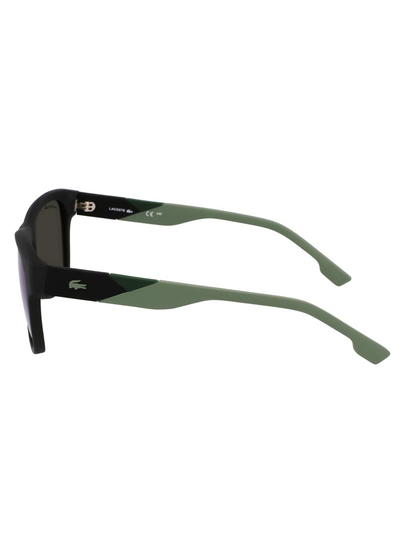 LACOSTE FULL RIM INJ-RUBBER INJECTED LACOSTE SUNS L6043S 5618 (002) MATTE BLACK/GREEN MIRROR - Image 4
