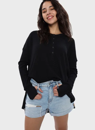 Aerie Button Detail T-shirt