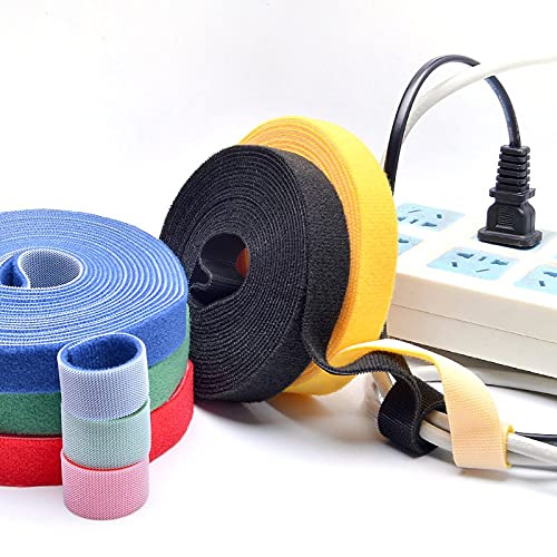 Immech Immech MultiColor Reusable Cable Ties Strap with Double Sided Hook Loop Wire Organizer for Tablet Laptop PC TV Home Office DIY 5 Meter Each 4 Different Color  - Image 4