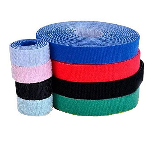 Immech Immech MultiColor Reusable Cable Ties Strap with Double Sided Hook Loop Wire Organizer for Tablet Laptop PC TV Home Office DIY 5 Meter Each 4 Different Color  - Image 1