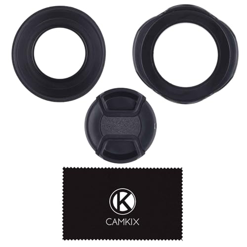 CamKix 67mm Set of 2 Camera Lens Hoods and 1 Lens Cap - Rubber (Collapsible) + Tulip Flower - Sun Shade/Shield - Reduces Lens Flare and Glare - Blocks Excess Sunlight (67 mm, Rubber Hood + Tullip Hood + Cap) - Image 2