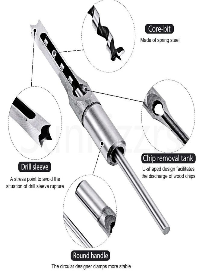 Sunkizzrs® High Speed Steel Square Hole Saw Mortising Chisel (Pack of 1) Woodworking Tool Woodworking Square Drill Bits Auger Drill Bit-Silver (12.7mm 1/2″) - Image 3