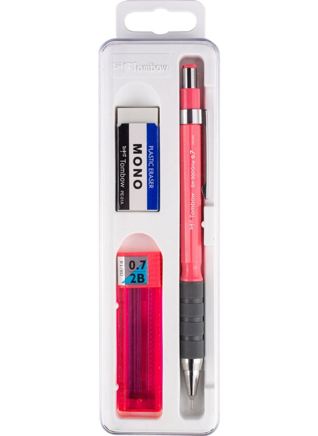Tombow Sh-300 Grip 0.7 mm Plastic Box Set - Pink 