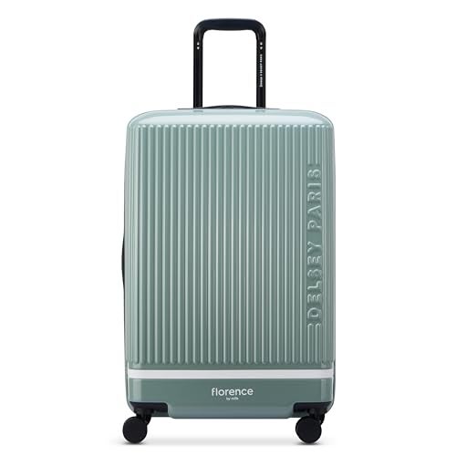 florence by mills Spin Me Away Hardside Expandable Luggage with Spinner Wheels, Sage Green, Checked-Medium 24 Inch - Image 1
