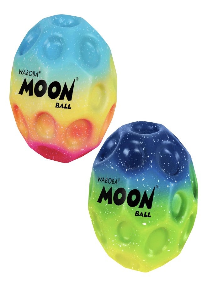 Waboba Gradient Moon Ball 2 Pack - Super Bouncy Wall Balls for Kids and Teens - Outdoor Sports Toy Gift - Rainbow & Undersea - Image 1