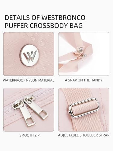 WESTBRONCO Mini Gym Bag for Women, Quilted Small Duffle Bag for Travel with Detachable Strap, Puffer Small Crossbody Bags for Women - Image 5