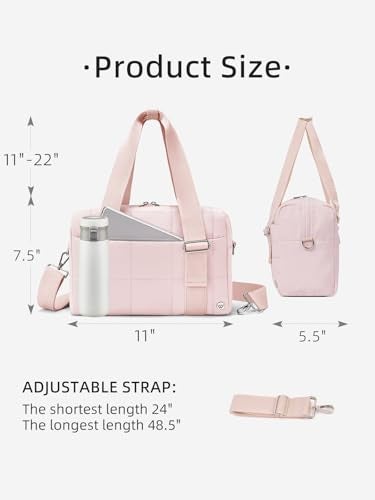 WESTBRONCO Mini Gym Bag for Women, Quilted Small Duffle Bag for Travel with Detachable Strap, Puffer Small Crossbody Bags for Women - Image 3