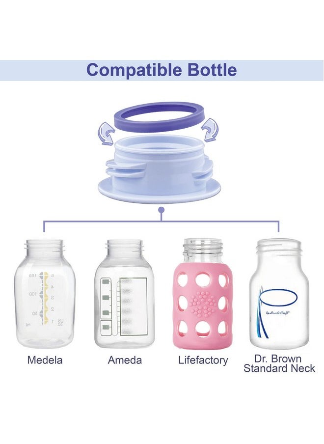 Maymom 3rd Gen Thread Changer or Bottle Converter; Allow Spectra S1 S2 Pump Wide Mouth Flange to Use Medela Bottle, Ameda Bottle (Narrow), Lifefactory, Dr. Brown Narrow, No Leak, No Fallen Bottle
