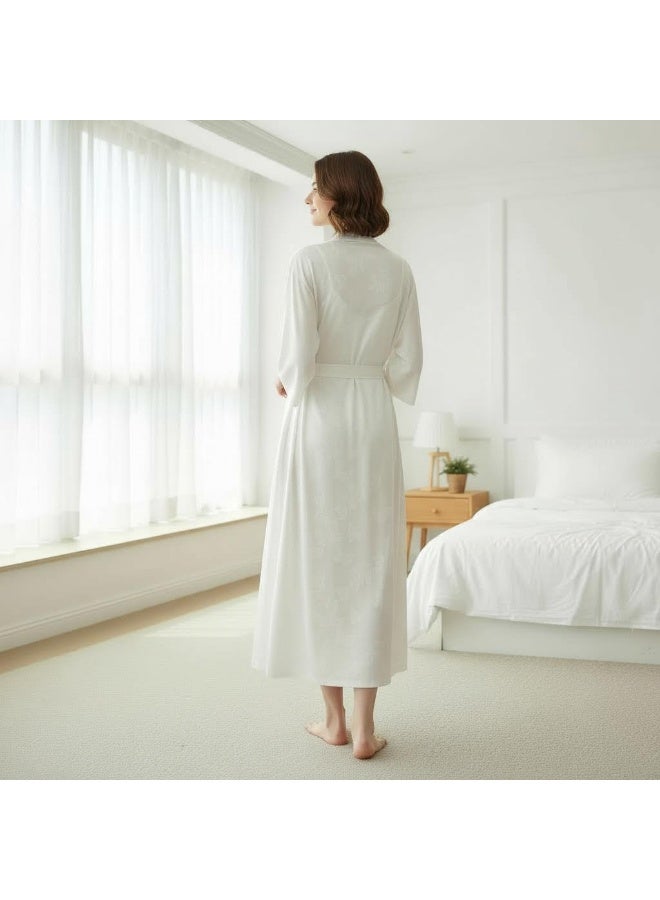 Luxury Satin Pajama Set Women 2 Piece Night Suit for Women – Spaghetti Strap Nightdress with Belted Long Robe, Modest Elegant Sleepwear for Women - Image 3