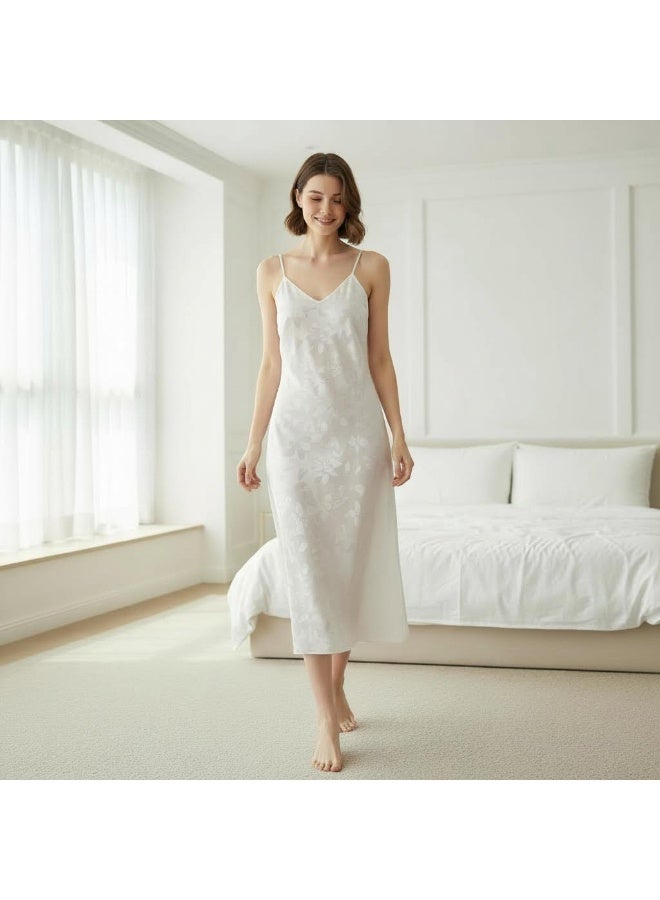 Luxury Satin Pajama Set Women 2 Piece Night Suit for Women – Spaghetti Strap Nightdress with Belted Long Robe, Modest Elegant Sleepwear for Women - Image 4