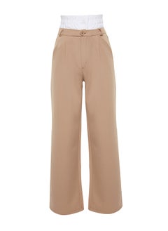 trendyol المنك جودة عالية حزام مزدوج مفصلة واسعة الساق / واسعة الساق السراويل المنسوجة TWOAW24PL00187  - Image 4