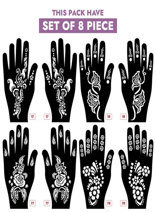 Apcute Stencil mehndi design for hands Latest Mehandi Design Stencils for Girls, womens, kids, unisex Design NO - Apcute-New-17-18-77-78 - Image 2