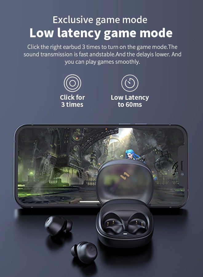 Multi-Purpose Bluetooth Earphones, Wireless Earbuds with 8mm Driver, Suitable for Running, Games and Calls