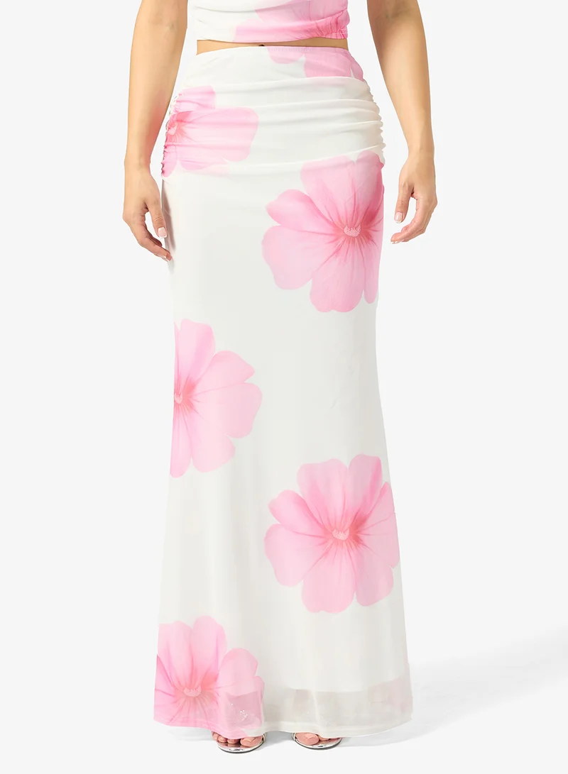 Ginger Floral Fitted Top & Skirt Coord Set