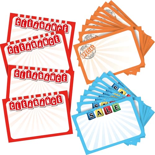 Retail Genius Sale Sign Bulk Variety 60 Pack. Durable 5x7 Price Tags Promote Business At Yard, Estate and Garage Sales. Special Display Card Supplies For Pawn Shops, Flea Markets and Clearance Stores - Image 1